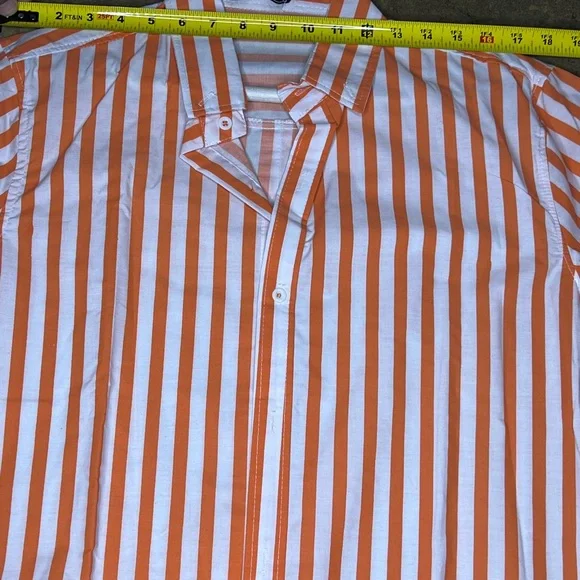 Zune Poar Orange and White dress shirt - Picture 5 of 8